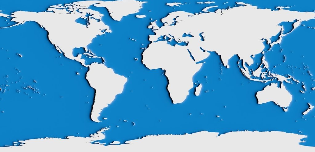 Global world map representing international taxation